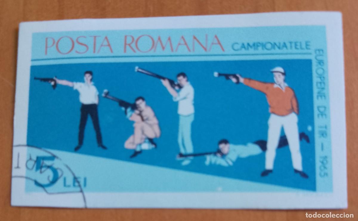 Sellos: RUMANIA - V/F 5 lei - A&Ntilde;O 1965 - CAMPEONATO EUROPEO DE TIRO - VER DESCRIPCI&Oacute;N
