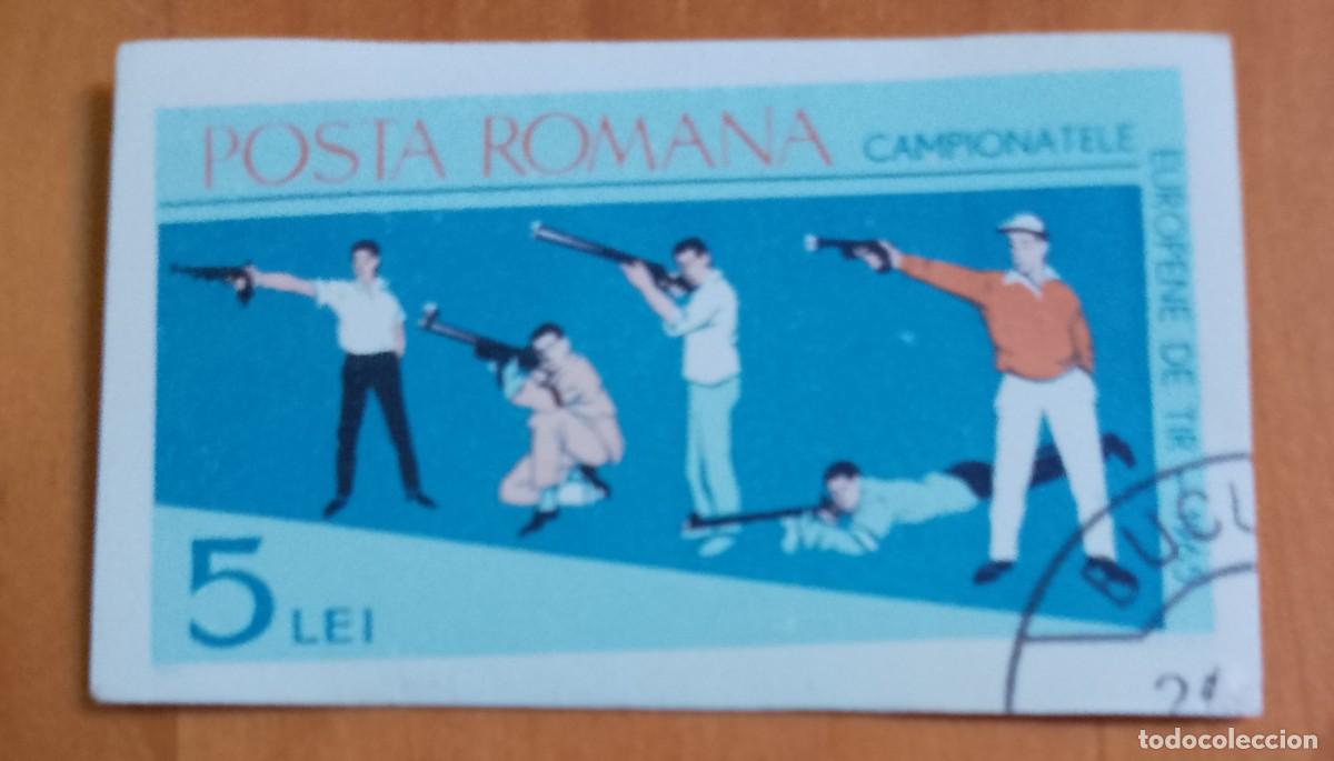 Sellos: RUMANIA - V/F 5 lei - A&Ntilde;O 1965 - CAMPEONATO EUROPEO DE TIRO - VER DESCRIPCI&Oacute;N