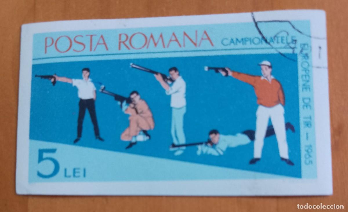 Sellos: RUMANIA - V/F 5 lei - A&Ntilde;O 1965 - CAMPEONATO EUROPEO DE TIRO - VER DESCRIPCI&Oacute;N