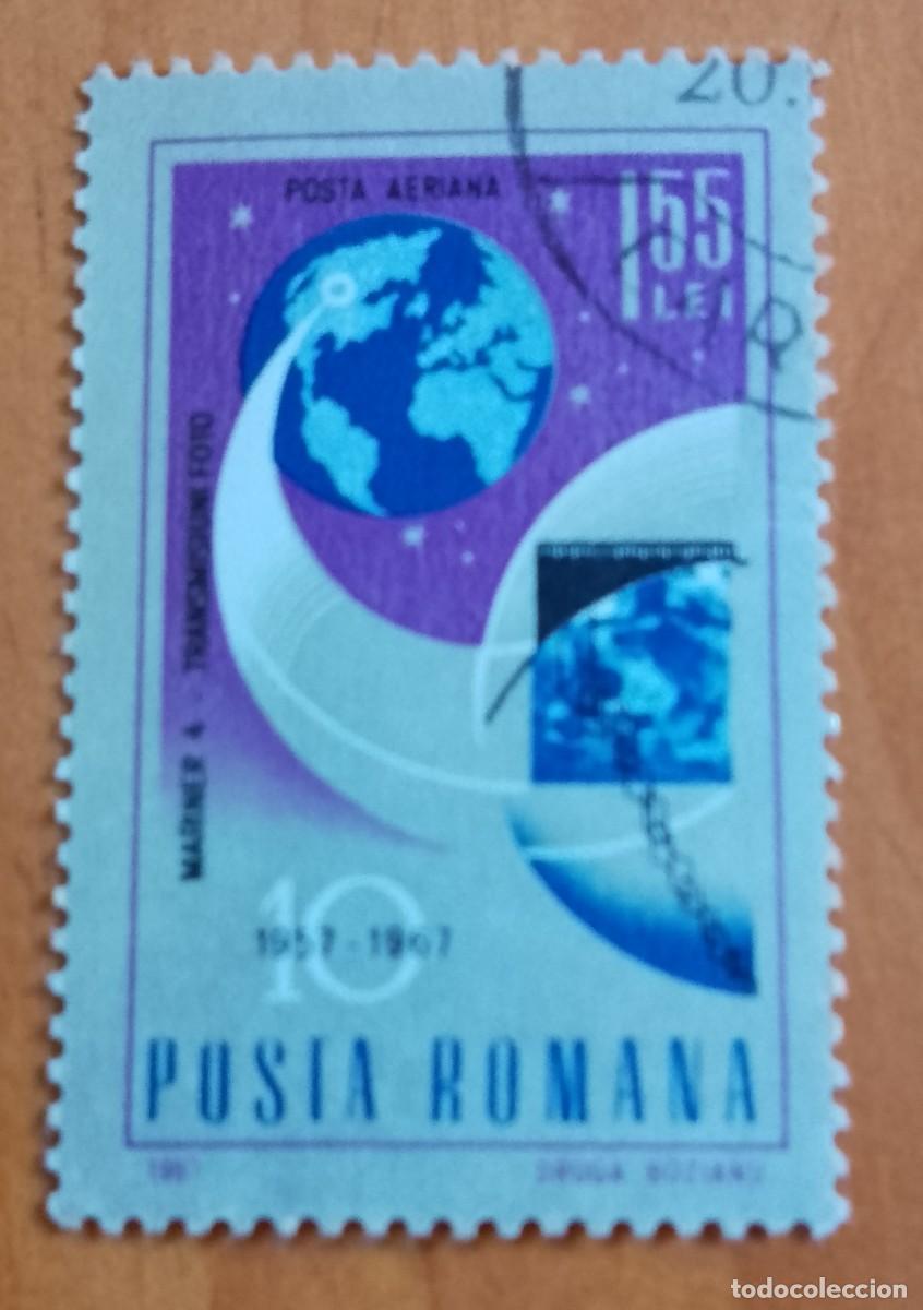 Sellos: RUMANIA - 1,55 LEI - A&Ntilde;O 1967 - 10&ordm; ANIVERSARIO DE CONQUISTAS ESPACIALES, MARINER - VER DESCRIPCI&Oacute;N