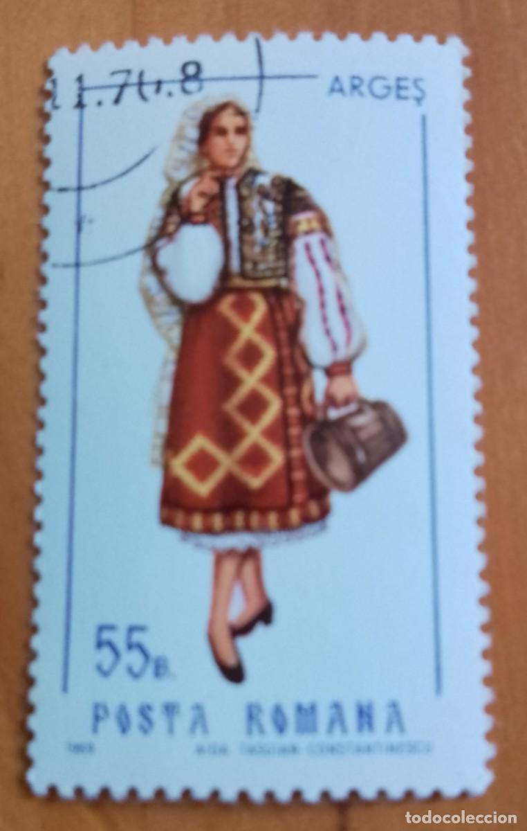 Sellos: RUMANIA - 55 B. - A&Ntilde;O 1969 - TRAJE T&Iacute;PICO DE ARGES - VER DESCRIPCI&Oacute;N