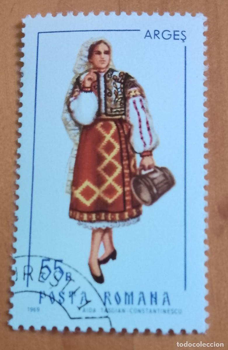 Sellos: RUMANIA - 55 B. - A&Ntilde;O 1969 - TRAJE T&Iacute;PICO DE ARGES - VER DESCRIPCI&Oacute;N