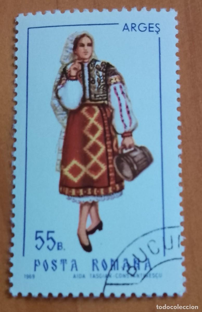 Sellos: RUMANIA - 55 B. - A&Ntilde;O 1969 - TRAJE T&Iacute;PICO DE ARGES - VER DESCRIPCI&Oacute;N