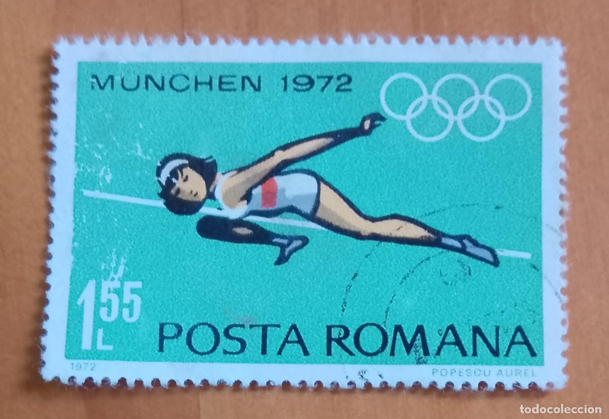 Sellos: RUMANIA - 1,55 l - JUEGOS OL&Iacute;MPICOS DE MUNICH 1972 - VER DESCRIPCI&Oacute;N