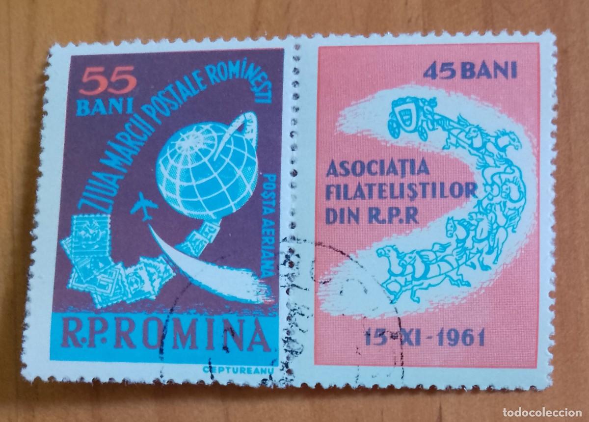 Sellos: RUMANIA - 55 Y 45 BANI - ASOCIACI&Oacute;N DE FILATELISTAS DE LA R.P.R. 15.XI.1961 - VER DESCRIPCI&Oacute;N