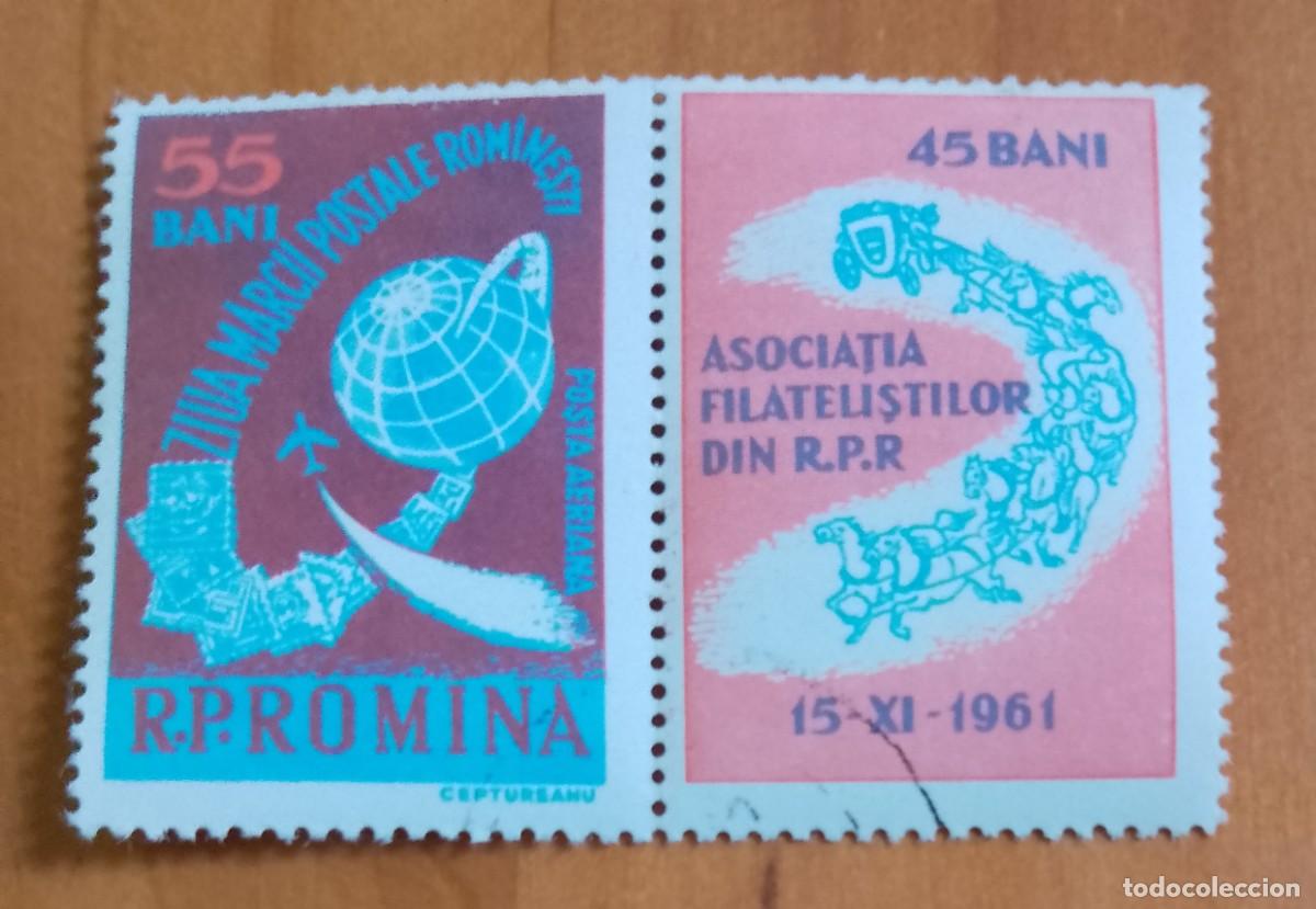 Sellos: RUMANIA - 55 Y 45 BANI - ASOCIACI&Oacute;N DE FILATELISTAS DE LA R.P.R. 15.XI.1961 - VER DESCRIPCI&Oacute;N