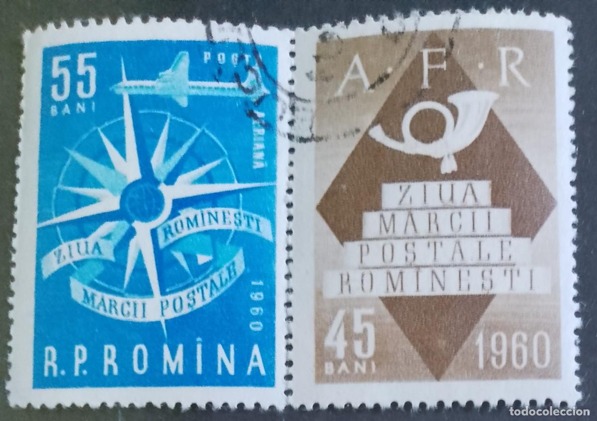 Sellos: RUMANIA - 55 Y 45 BANI - A&Ntilde;O 1960 - D&Iacute;A DEL SELLO RUMANO - VER DESCRIPCI&Oacute;N.