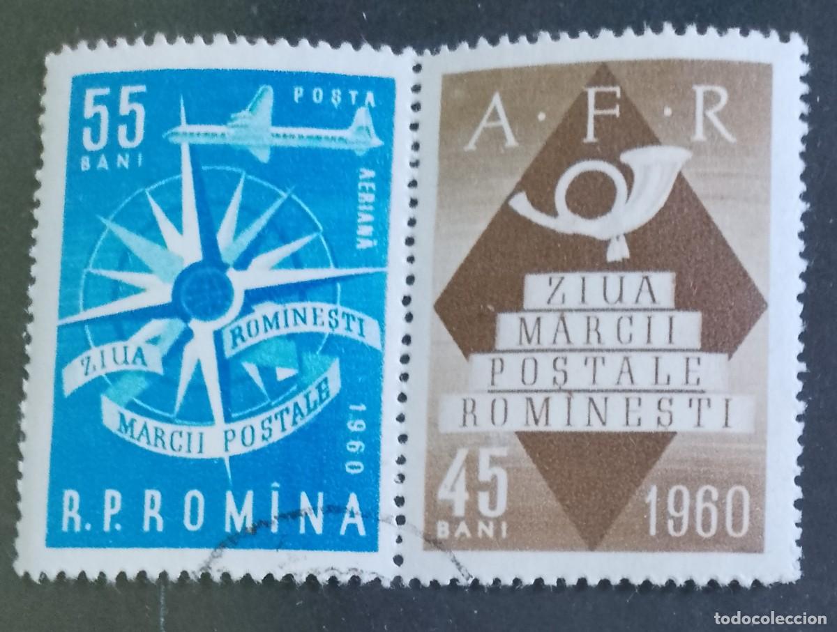 Sellos: RUMANIA - 55 Y 45 BANI - A&Ntilde;O 1960 - D&Iacute;A DEL SELLO RUMANO - VER DESCRIPCI&Oacute;N.