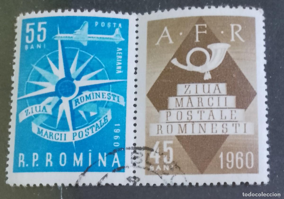 Sellos: RUMANIA - 55 Y 45 BANI - A&Ntilde;O 1960 - D&Iacute;A DEL SELLO RUMANO - VER DESCRIPCI&Oacute;N.