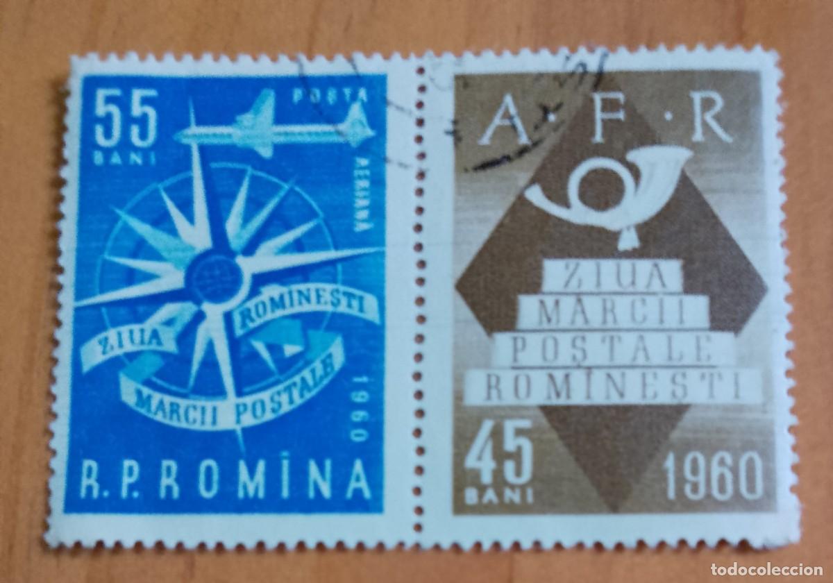 Sellos: RUMANIA - 55 Y 45 BANI - A&Ntilde;O 1960 - D&Iacute;A DEL SELLO RUMANO - VER DESCRIPCI&Oacute;N.