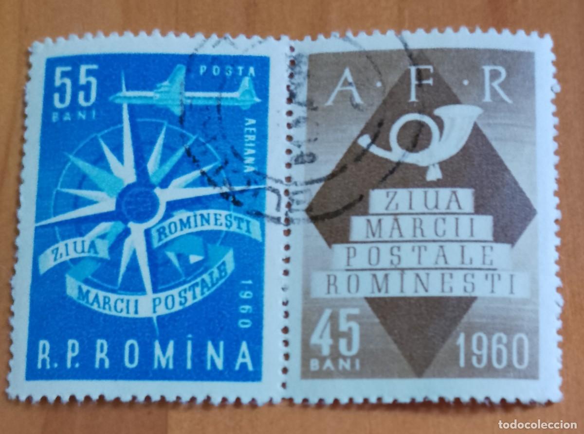 Sellos: RUMANIA - 55 Y 45 BANI - A&Ntilde;O 1960 - D&Iacute;A DEL SELLO RUMANO - VER DESCRIPCI&Oacute;N.
