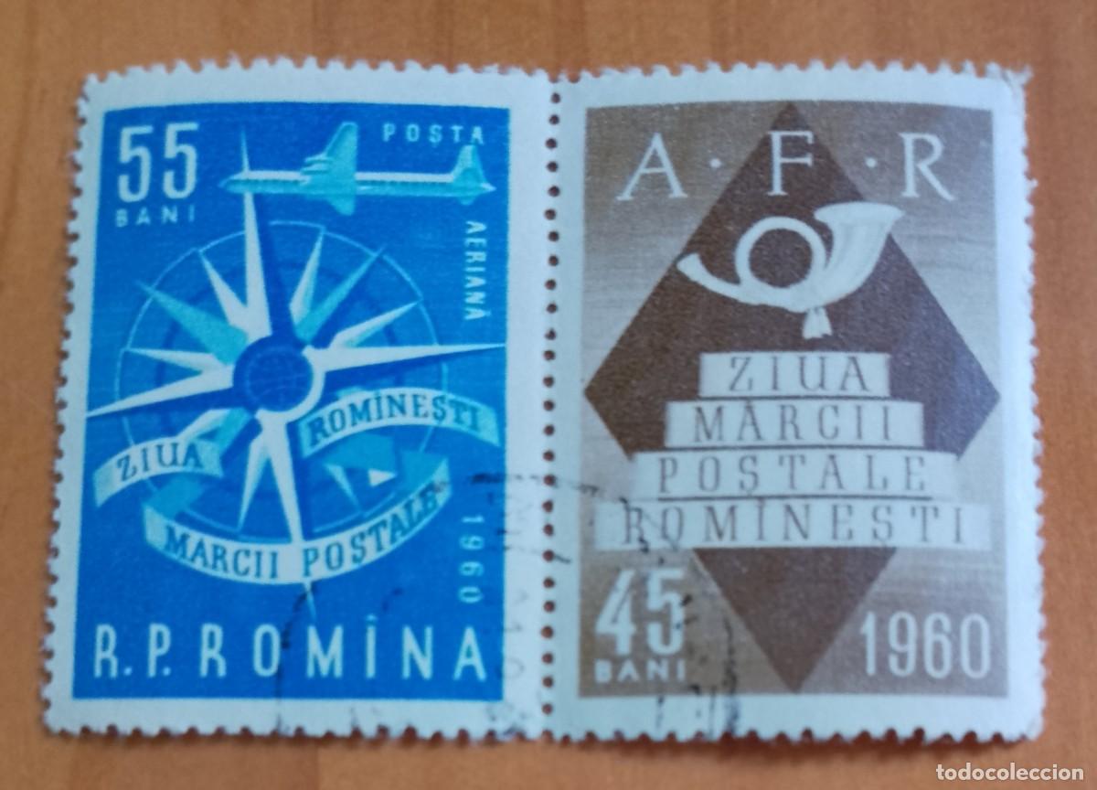 Sellos: RUMANIA - 55 Y 45 BANI - A&Ntilde;O 1960 - D&Iacute;A DEL SELLO RUMANO - VER DESCRIPCI&Oacute;N.