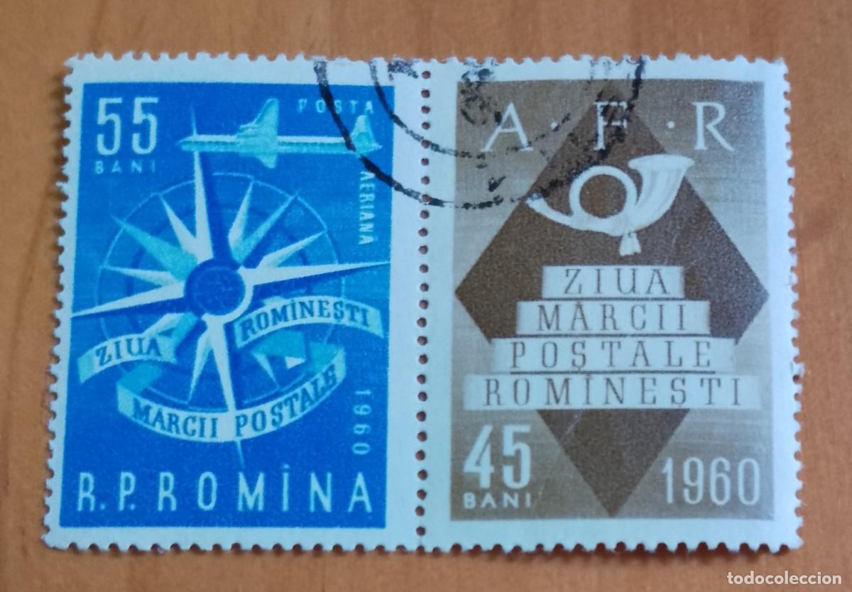 Sellos: RUMANIA - 55 Y 45 BANI - A&Ntilde;O 1960 - D&Iacute;A DEL SELLO RUMANO - VER DESCRIPCI&Oacute;N.