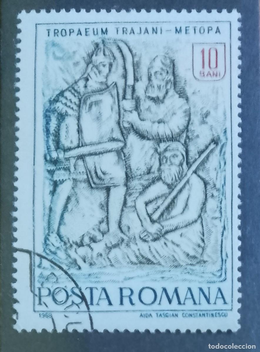 Sellos: RUMANIA - 10 BANI - A&Ntilde;O 1968 - TROFEO DE TRAJANO, METOPA - VER DESCRIPCI&Oacute;N.