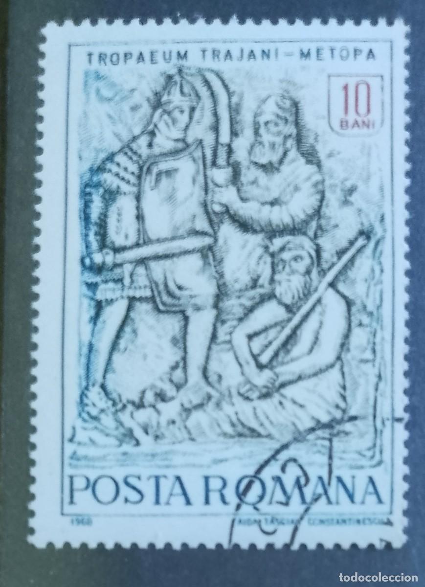 Sellos: RUMANIA - 10 BANI - A&Ntilde;O 1968 - TROFEO DE TRAJANO, METOPA - VER DESCRIPCI&Oacute;N.