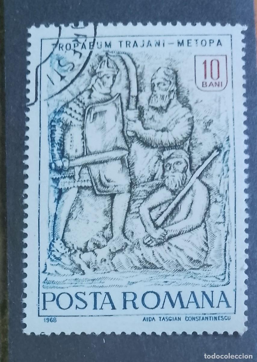 Sellos: RUMANIA - 10 BANI - A&Ntilde;O 1968 - TROFEO DE TRAJANO, METOPA - VER DESCRIPCI&Oacute;N.