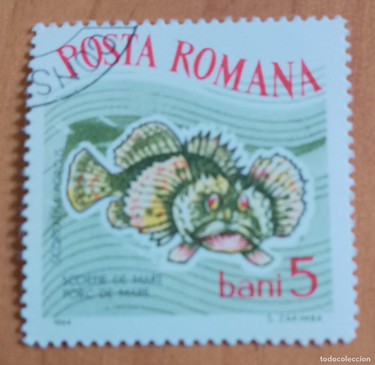 Sellos: RUMANIA - 5 BANI - A&Ntilde;O 1964 - ESCORPI&Ograve;N MARINO - VER DESCRIPCI&Oacute;N.