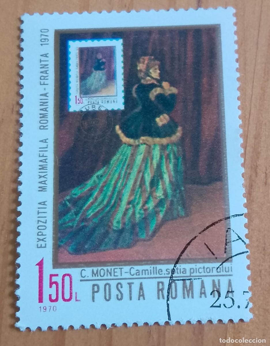 Sellos: RUMANIA - 1,50 LEI - A&Ntilde;O 1970 - PINTURA, OBRA DE CLAUDE MONET - VER DESCRIPCI&Oacute;N.