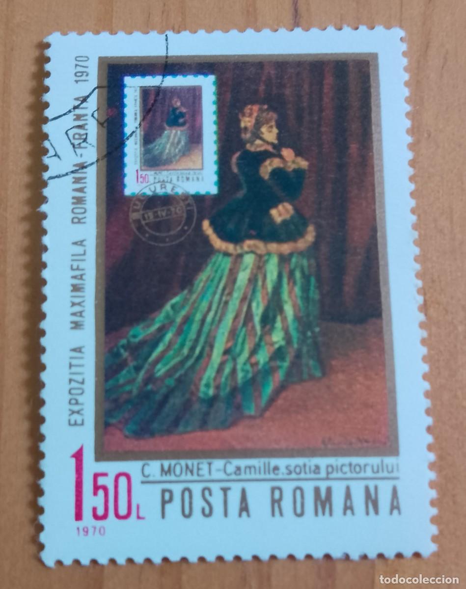 Sellos: RUMANIA - 1,50 LEI - A&Ntilde;O 1970 - PINTURA, OBRA DE CLAUDE MONET - VER DESCRIPCI&Oacute;N.