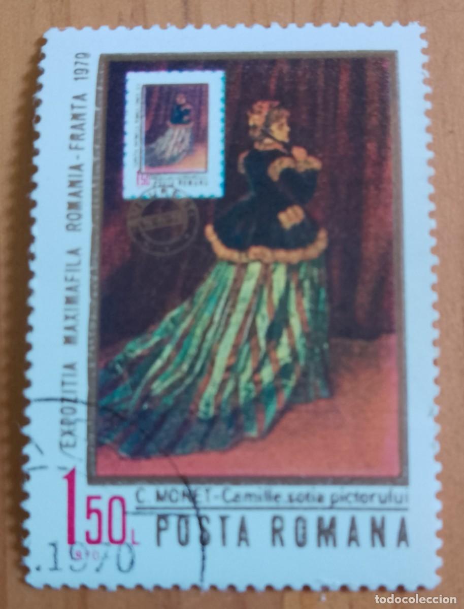 Sellos: RUMANIA - 1,50 LEI - A&Ntilde;O 1970 - PINTURA, OBRA DE CLAUDE MONET - VER DESCRIPCI&Oacute;N.