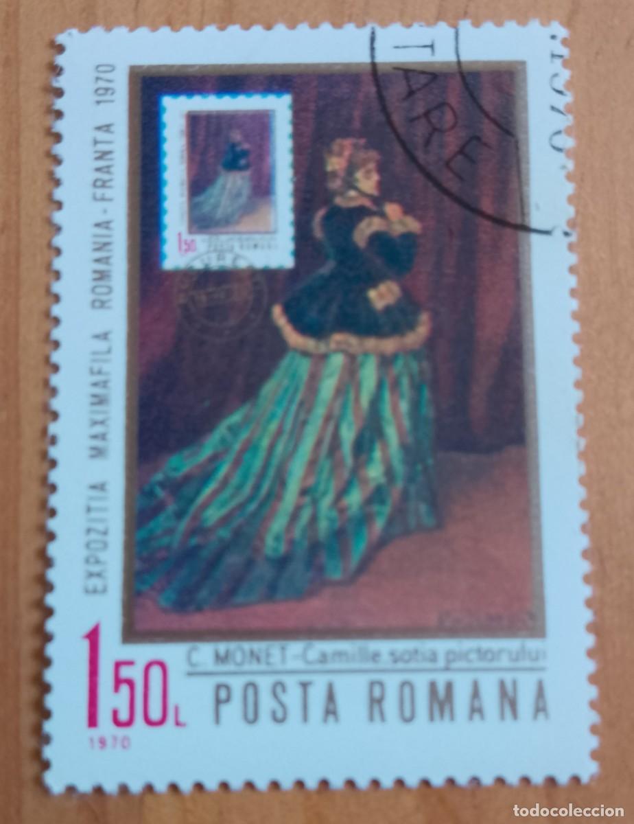 Sellos: RUMANIA - 1,50 LEI - A&Ntilde;O 1970 - PINTURA, OBRA DE CLAUDE MONET - VER DESCRIPCI&Oacute;N.