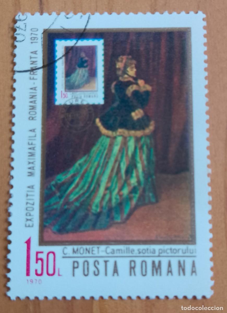 Sellos: RUMANIA - 1,50 LEI - A&Ntilde;O 1970 - PINTURA, OBRA DE CLAUDE MONET - VER DESCRIPCI&Oacute;N.