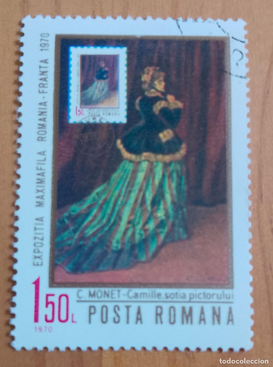 Sellos: RUMANIA - 1,50 LEI - A&Ntilde;O 1970 - PINTURA, OBRA DE CLAUDE MONET - VER DESCRIPCI&Oacute;N.
