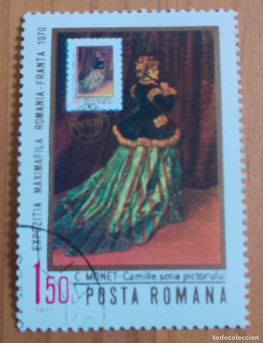 Sellos: RUMANIA - 1,50 LEI - A&Ntilde;O 1970 - PINTURA, OBRA DE CLAUDE MONET - VER DESCRIPCI&Oacute;N.