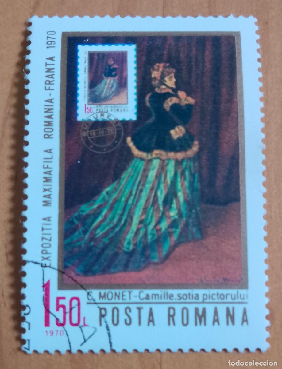 Sellos: RUMANIA - 1,50 LEI - A&Ntilde;O 1970 - PINTURA, OBRA DE CLAUDE MONET - VER DESCRIPCI&Oacute;N.
