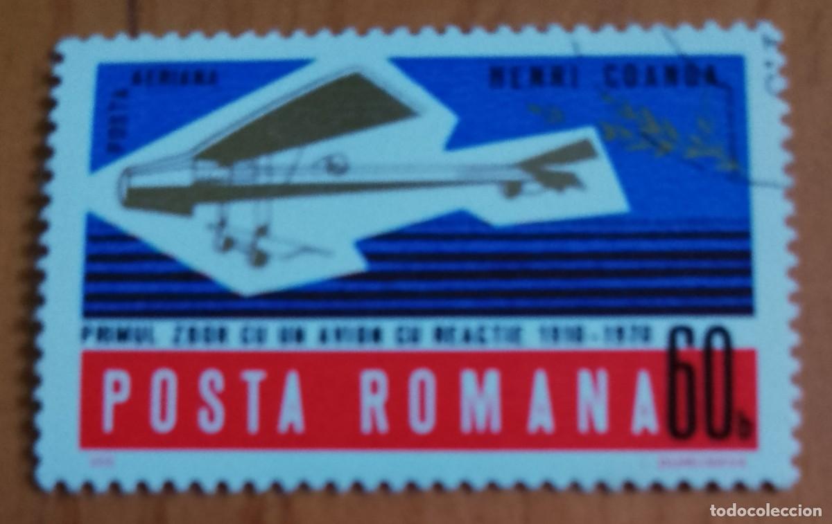 Sellos: RUMANIA - 60 b - A&Ntilde;O 1970 - CORREO A&Eacute;REO -HENRI COANDA, PIONERO VOLADOR - VER DESCRIPCI&Oacute;N.