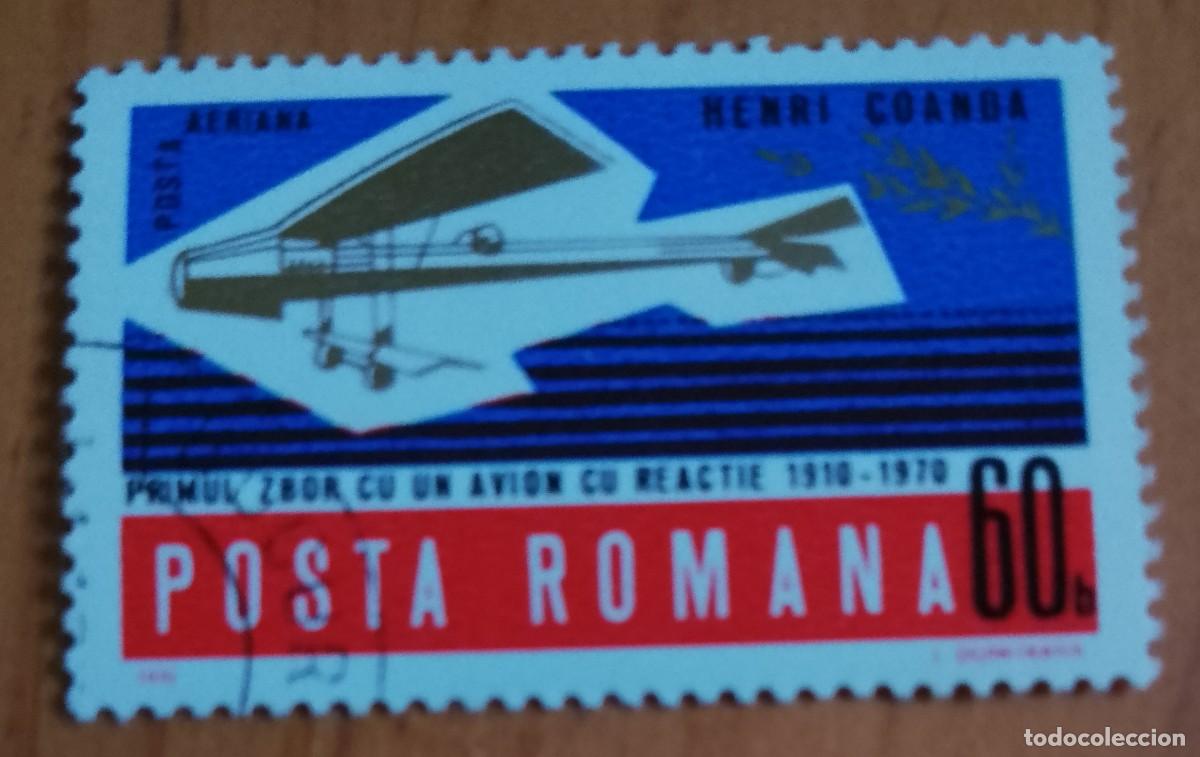 Sellos: RUMANIA - 60 b - A&Ntilde;O 1970 - CORREO A&Eacute;REO -HENRI COANDA, PIONERO VOLADOR - VER DESCRIPCI&Oacute;N.