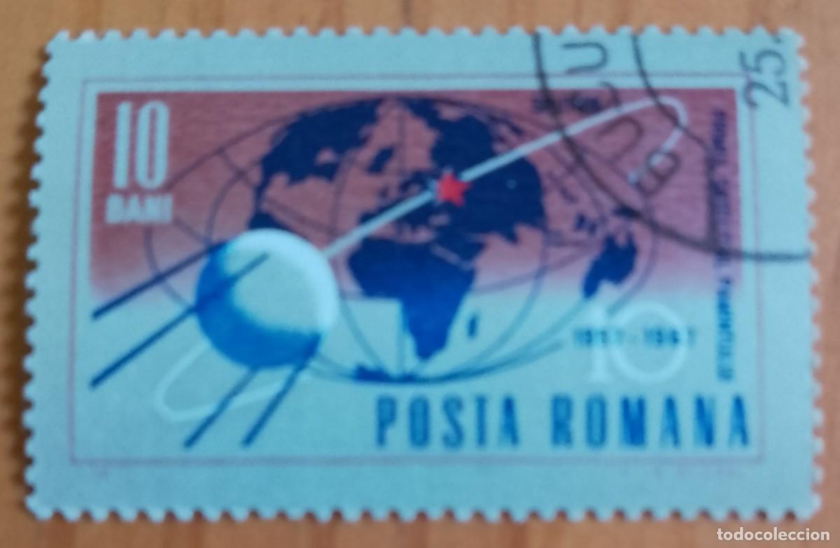 Sellos: RUMANIA - 10 BANI - 1957.1967, 10&ordm; ANIVERSARIO DEL PRIMER SAT&Eacute;LITE ARTIFICIAL - VER DESCRIPCI&Oacute;N.