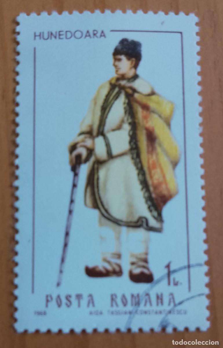 Sellos: RUMANIA - 1 l. - A&Ntilde;O 1968 - TRAJE REGIONAL DE LA CIUDAD DE HUNEDOARA - VER DESCRIPCI&Oacute;N.