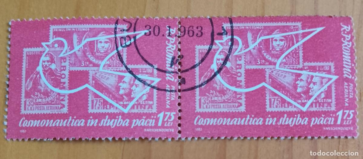 Sellos: RUMANIA - 1,75 LEI - A&Ntilde;O 1962 - LA COSMONAUTICA AL SERVICIO DE LA PAZ - VER DESCRIPCI&Oacute;N.