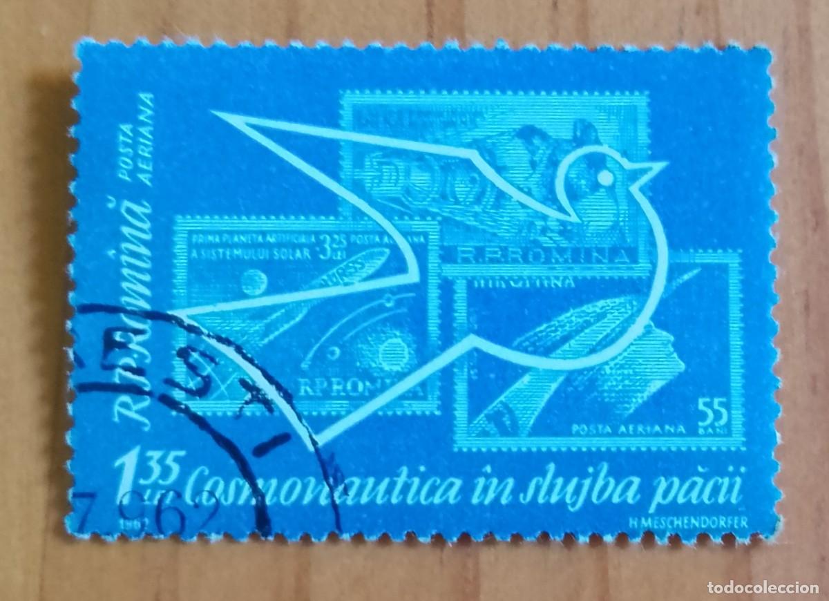 Sellos: RUMANIA - 1,35 LEI - A&Ntilde;O 1962 - LOS COSMONA&Uacute;TICOS AL SERVICIO DE LA PAZ, 1922.1972 -VER DESCRIPCI&Oacute;N.
