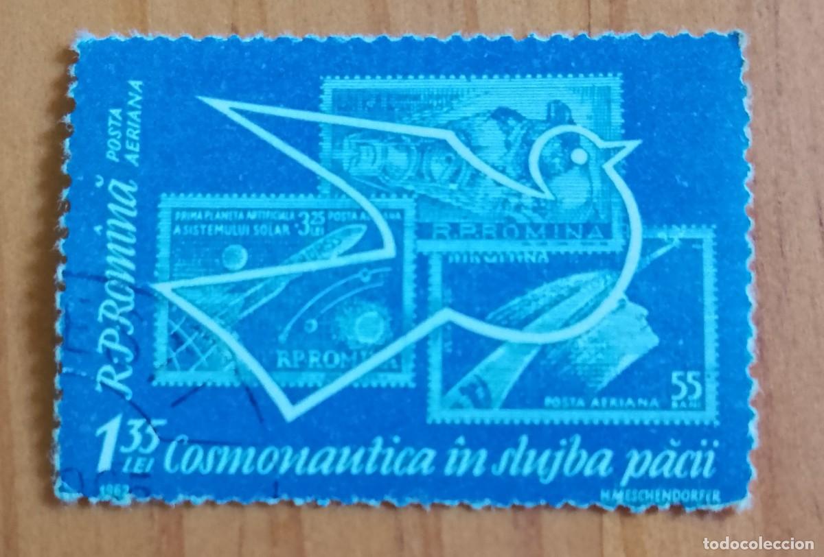 Sellos: RUMANIA - 1,35 LEI - A&Ntilde;O 1962 - LOS COSMONA&Uacute;TICOS AL SERVICIO DE LA PAZ, 1922.1972 -VER DESCRIPCI&Oacute;N.