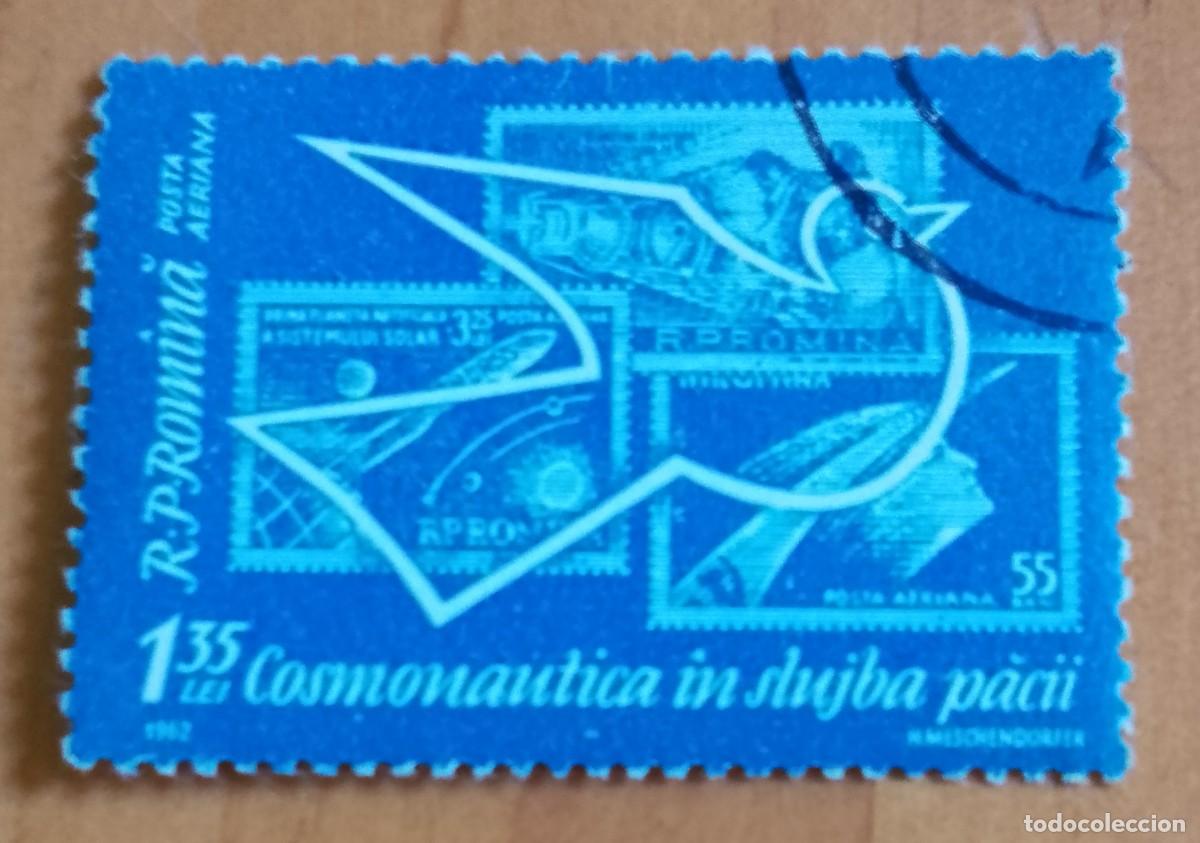 Sellos: RUMANIA - 1,35 LEI - A&Ntilde;O 1962 - LOS COSMONA&Uacute;TICOS AL SERVICIO DE LA PAZ, 1922.1972 -VER DESCRIPCI&Oacute;N.