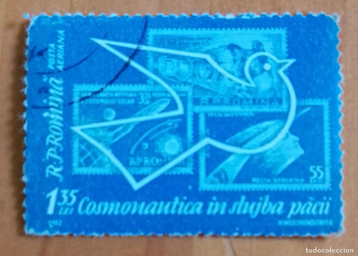 Sellos: RUMANIA - 1,35 LEI - A&Ntilde;O 1962 - LOS COSMONA&Uacute;TICOS AL SERVICIO DE LA PAZ, 1922.1972 -VER DESCRIPCI&Oacute;N.