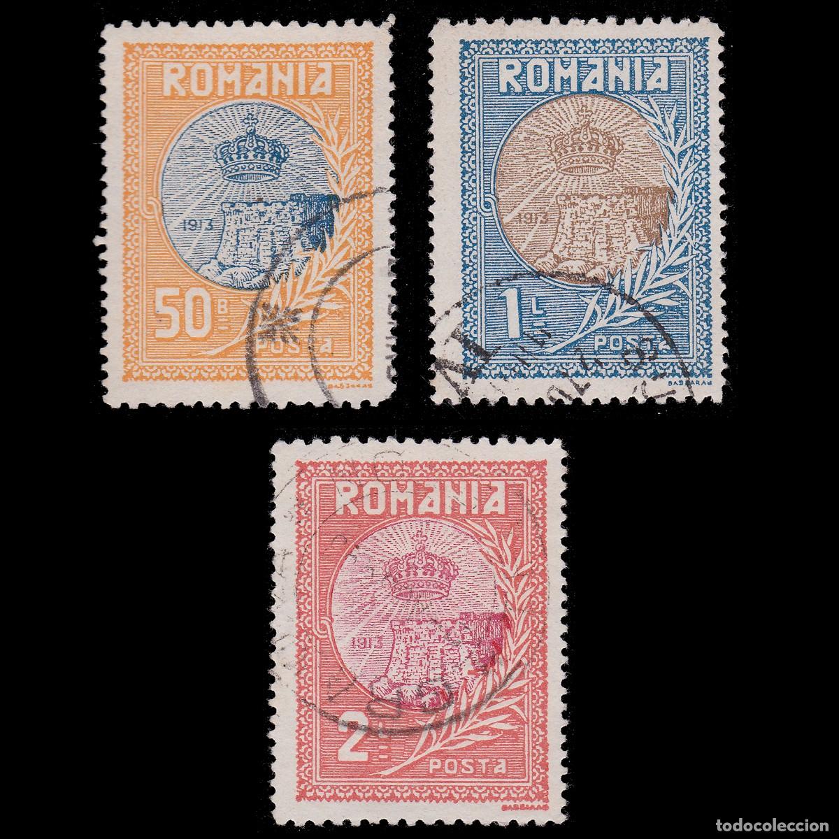 Sellos: ROMANIA. 1913. Romanian Crown SCOTT 237-239 USED + GIFT