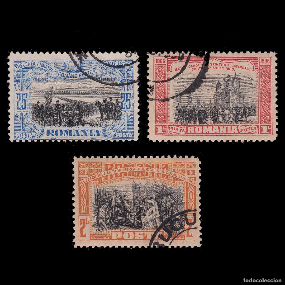 Sellos: ROMANIA. 1906. SCOTT 181-184-185 USED + GIFT