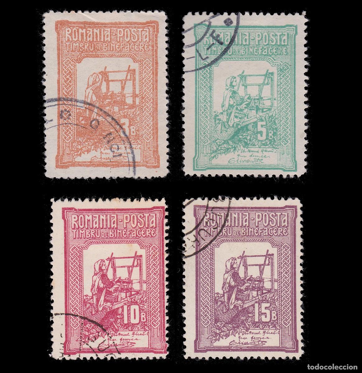 Sellos: ROMANIA. 1906. SEMI-POSTAL STAMPS NOS SCOTT B5-B8 USED + GIFT