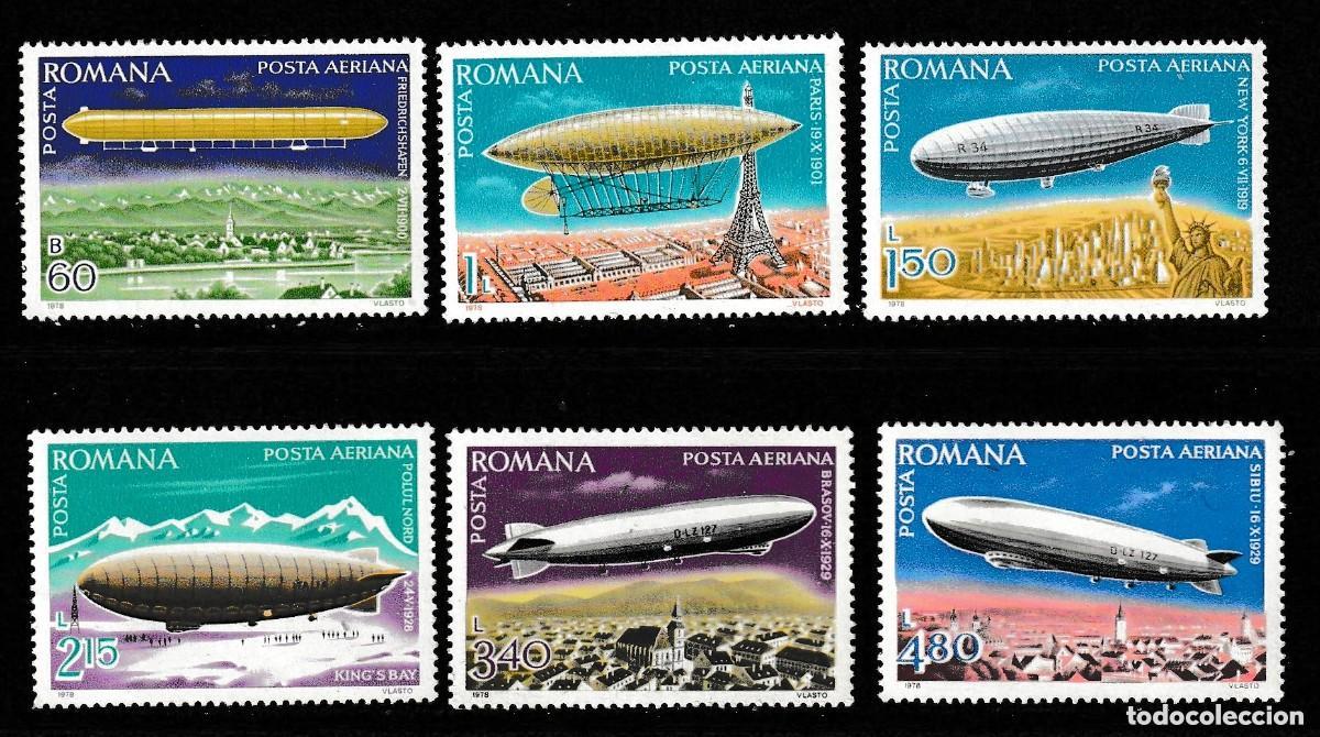 Sellos: Rumania 1978 A&eacute;reo Ivert 253/8 *** Dirigibles - Aviaci&oacute;n