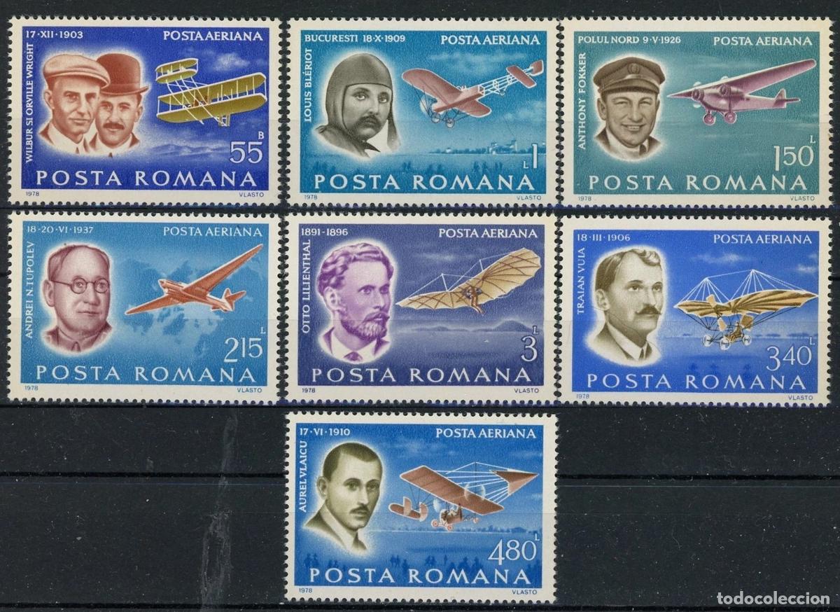 Sellos: Rumania 1979 Aereo Ivert 259/65 *** Pioneros de la Aviaci&oacute;n - Personajes y Aviones