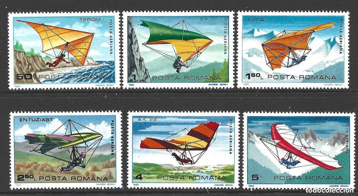 Sellos: Rumania 1982 A&eacute;reo Ivert 276/81 *** Vuelo Libre - Planeadores Delta
