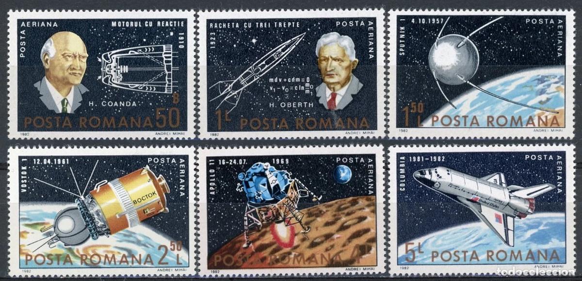 Sellos: Rumania 1983 A&eacute;reo Ivert 287/92 *** 25 A&ntilde;os de la Astrona&uacute;tica