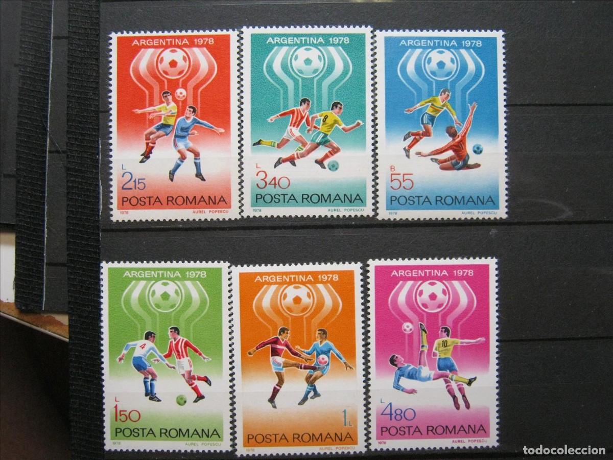 Selos: RUMAN&Iacute;A FUTBOL 1978 MUNDIAL ARGENTINA SERIE YVERT 3094/3099 MNH** LUJO.