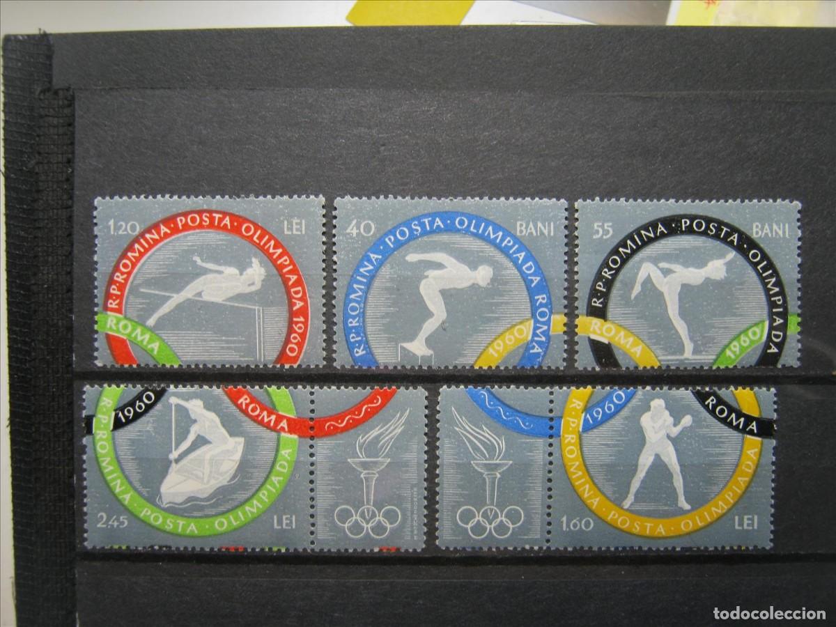 Selos: RUMAN&Iacute;A 1960 JUEGOS OL&Iacute;MPICOS OLIMPIADAS ROMA SERIE YVERT 1710/1714 MNH** LUJO.