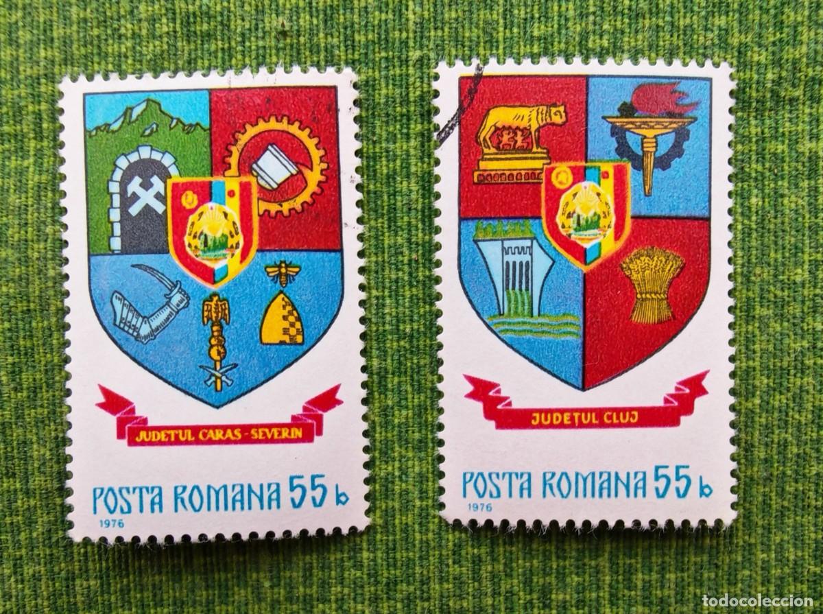Selos: Dos sellos postales rumanos de 1976