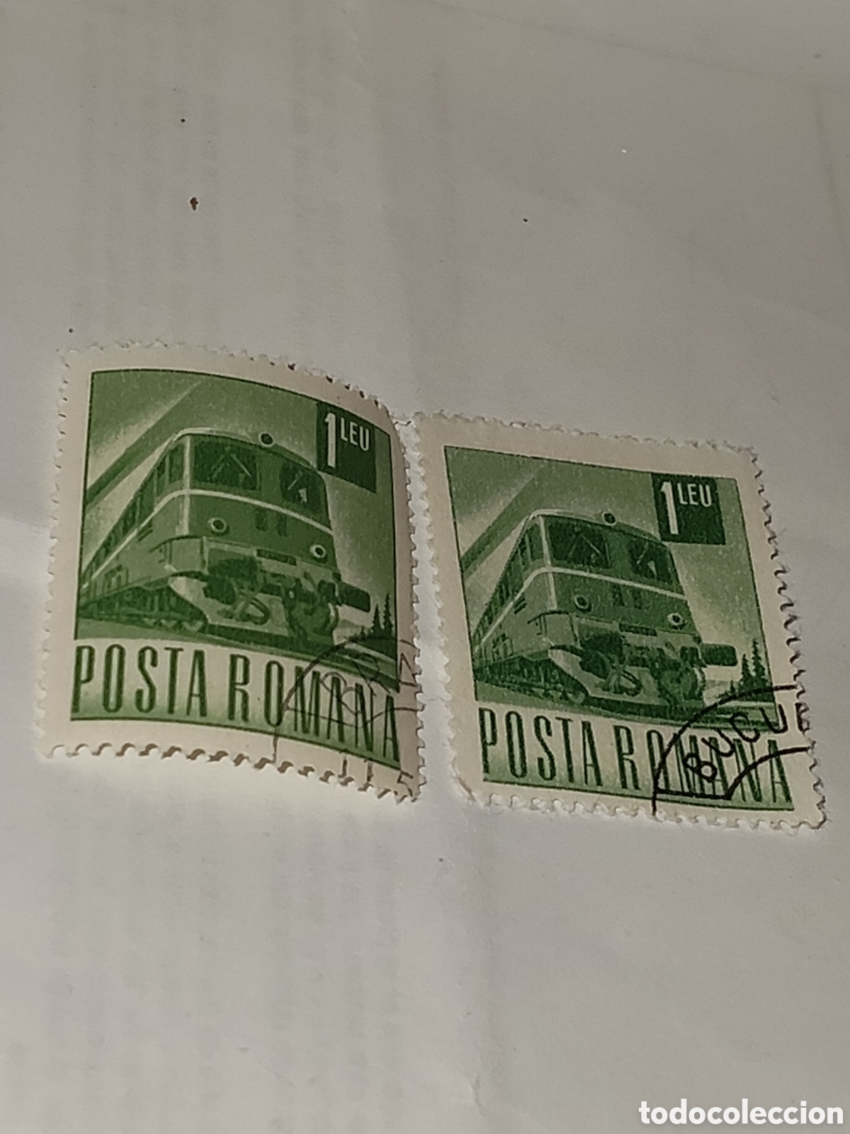 Sellos: 2 sellos de Ruman&iacute;a tem&aacute;tica transporte locomotora 1968