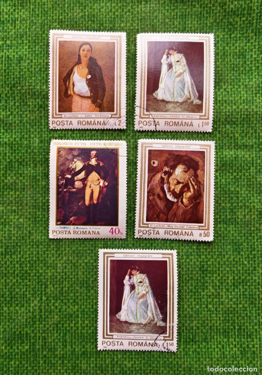 Selos: Sellos postales rumanos emitidos por Correos de Ruman&iacute;a con motivos art&iacute;sticos.